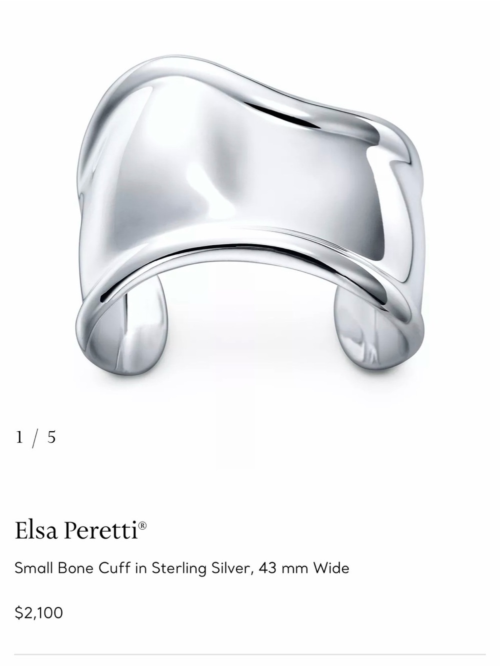 Tiffany & Co. Sterling Silver open cuff